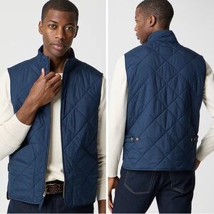 J. Crew Navy ‘Walker’ Quilted Sleeveless Front Zippered Vest